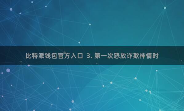 比特派钱包官方入口 3. 第一次怒放诈欺神情时