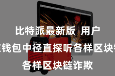 比特派最新版 用户不错在钱包中径直探听各样区块链诈欺
