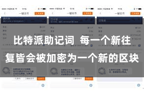 比特派助记词  每一个新往复皆会被加密为一个新的区块