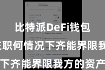 比特派DeFi钱包  确保在职何情况下齐能界限我方的资产